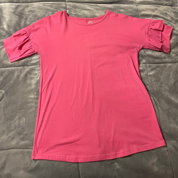 Pink Ruffle Sleeve Top - Picture 3 of 5